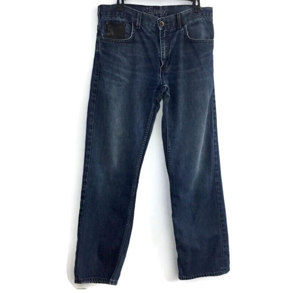 VTG Old Navy Men’s Denim Jeans w/ Leather Trim